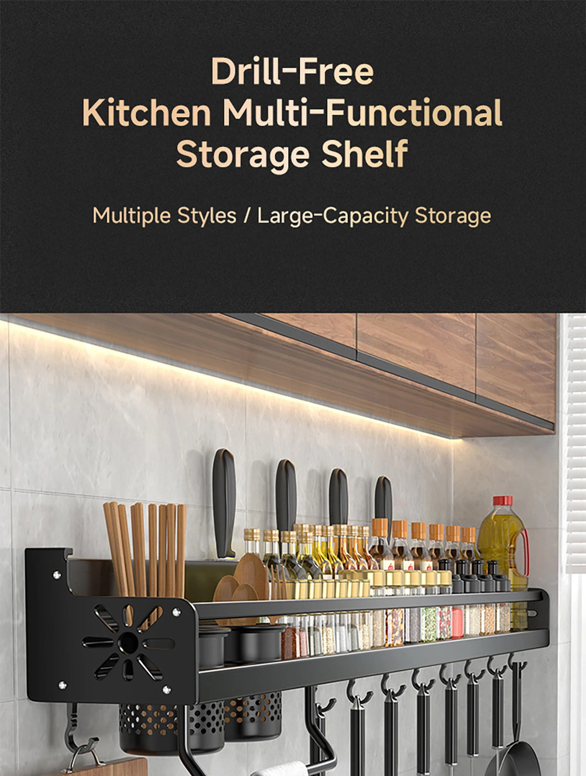 Wall-Mounted Kitchen Shelf