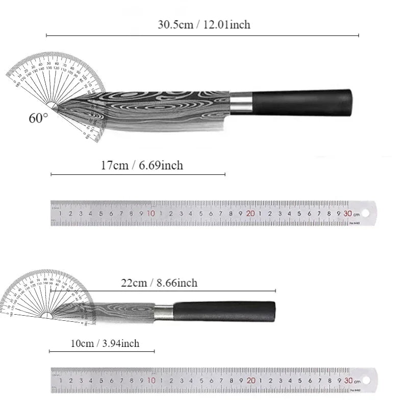 Damascus Pattern Kitchen Knife Set