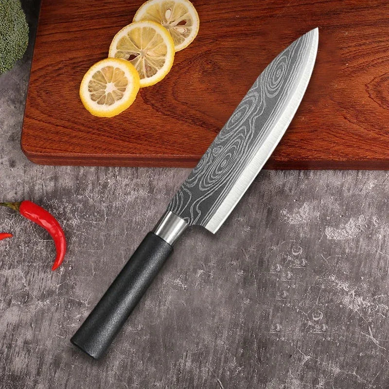 Damascus Pattern Kitchen Knife Set