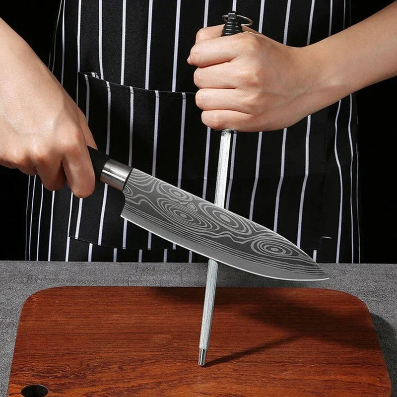 Damascus Pattern Kitchen Knife Set