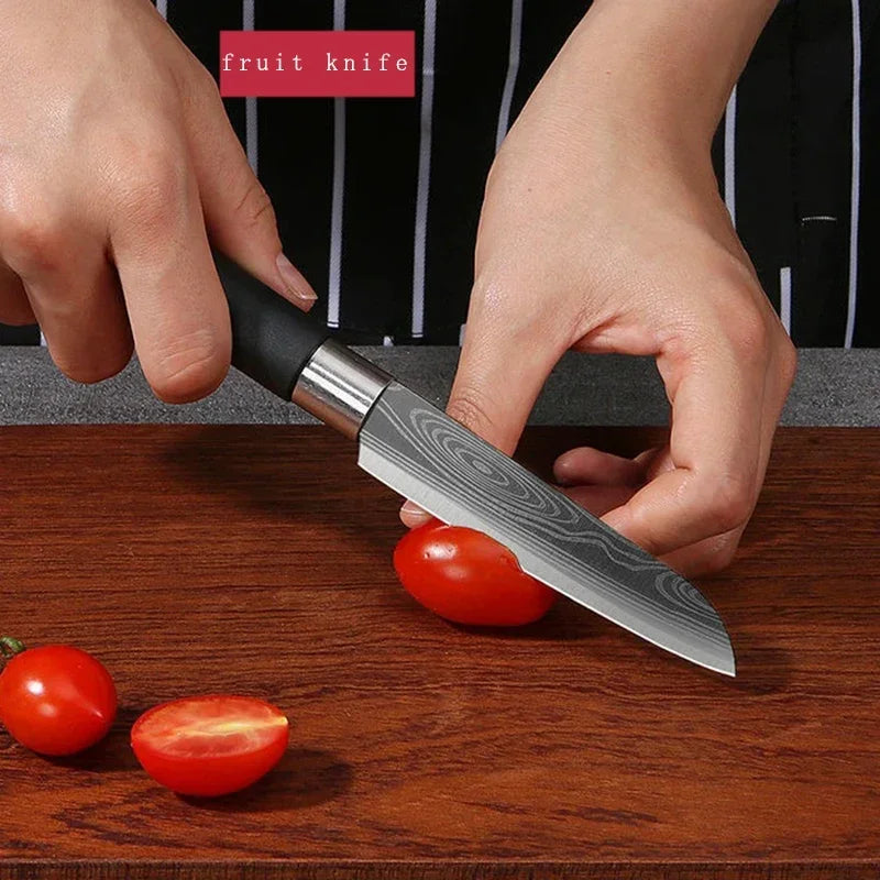 Damascus Pattern Kitchen Knife Set
