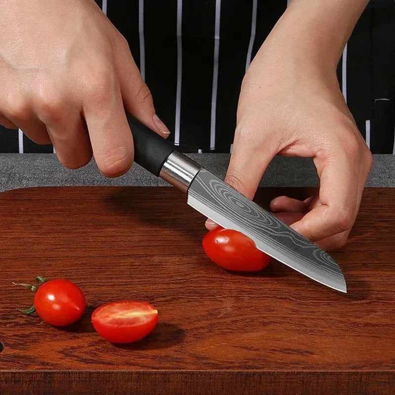 Damascus Pattern Kitchen Knife Set