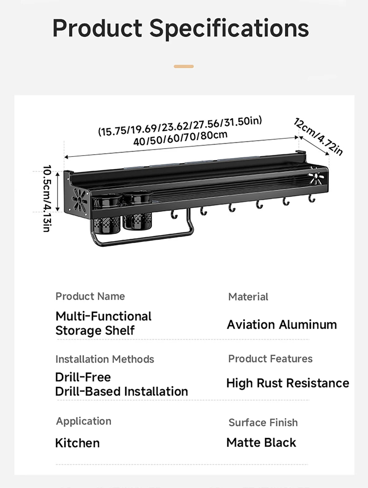 Wall-Mounted Kitchen Shelf